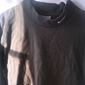 90s Nike Olive Green Mock Neck Embroidered LS S MD